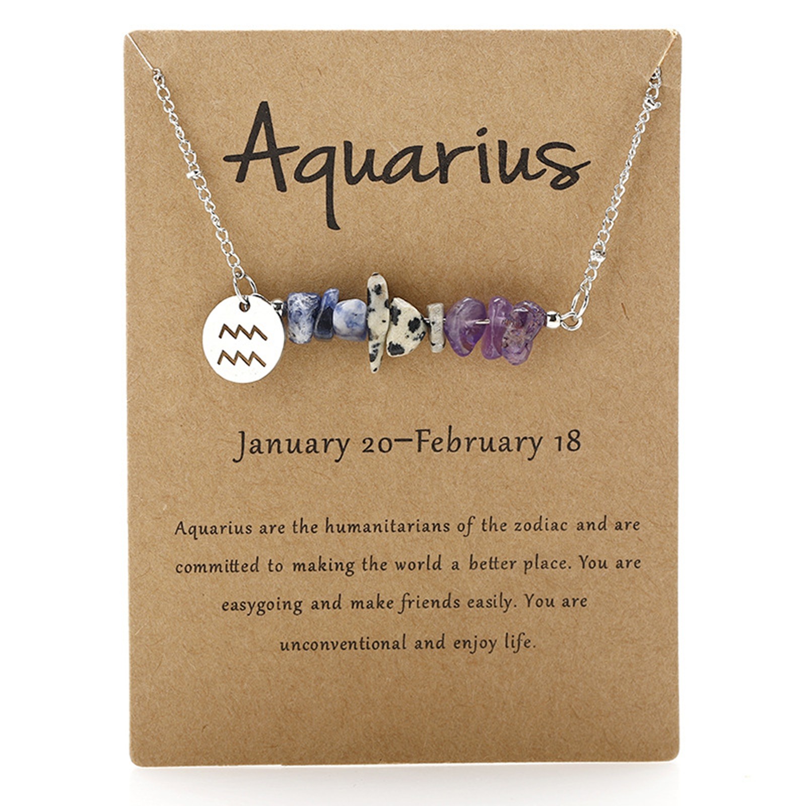 thumbnail image 2 of Original Stone Necklace Original Design 12 Constellations Gravel Combination Necklace Collar Colgante Acero Inoxidable, 2 of 2